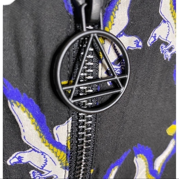 Eleven Paris Dress Teagle Bird Print With Cut Out Back ASOS M Size 8 US - Picture 7 of 16